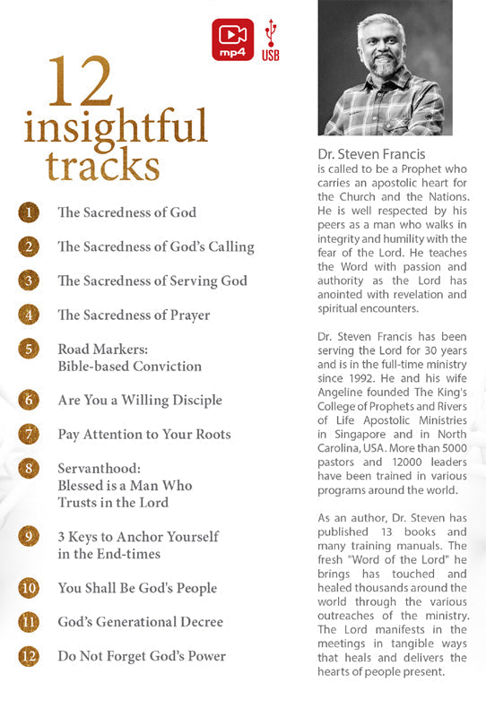 The Sacredness of God (USB Video) - Steven Francis Ministries 